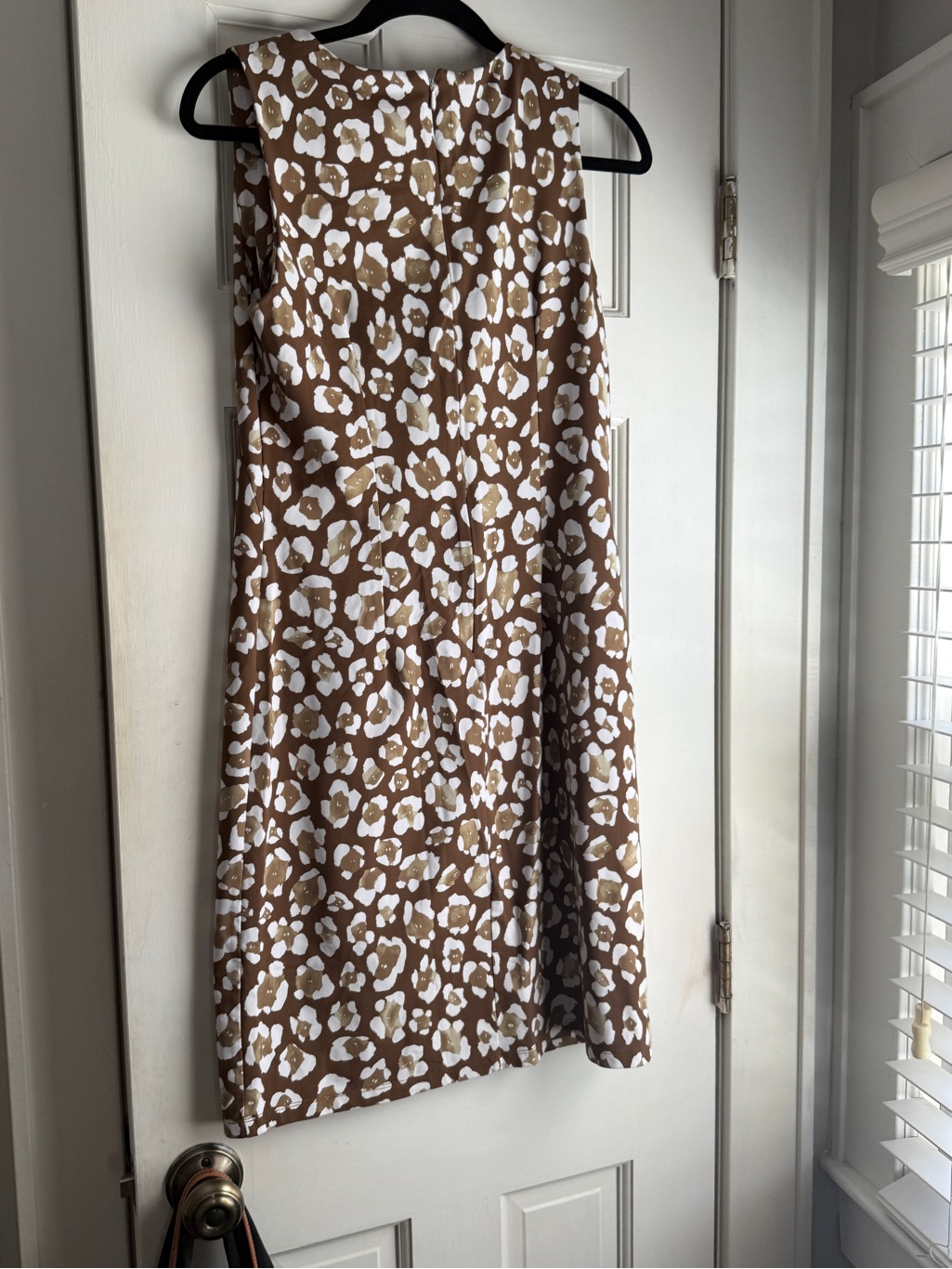 Brown & White Printed A-Line Skirt